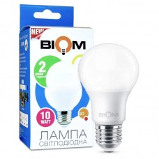 Світлодіодна лампа BIOM BT-610 A60 10W E27 6400К матова (100)