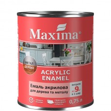 Эмаль акриловая для дерева и металла Maxima (антрацит) 0,75л