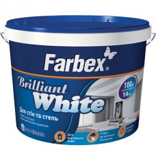Фарба для стін та стель білосніжна "Briliant White" Farbex 14.0 кг