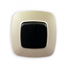 Выключатель 2-клавишный черный-золото ELA – прекрасный выбор для Вашего дома!
