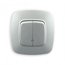 Выключатель 2-клавишный с подсветкой серебро ELA – отличный выбор для Вашего дома!