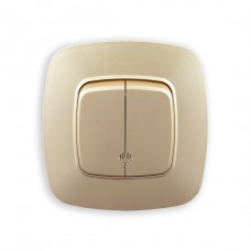 Выключатель 2-клавишный с подсветкой золото ELA – отличный выбор для Вашего дома!