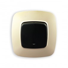 Выключатель 2-клавишный с подсветкой черный-золото ELA – отличный выбор для Вашего дома!