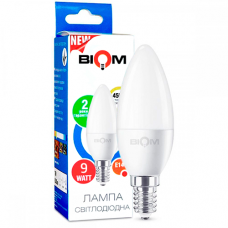 Светодиодная лампа BIOM 9W E14 4500K С37 (Свеча) BT-589