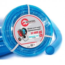 Шланг для води тришаровий, синій, у відрізках по 30м, 12ммx2ммx30м, армований PVC INTERTOOL GE-4055