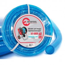 Шланг для води тришаровий, синій, у відрізках по 10м, 19ммx2ммx10м, армований PVC INTERTOOL GE-4071
