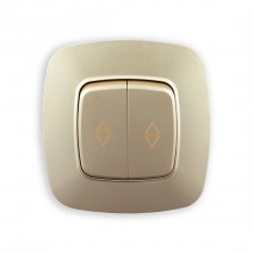 Вимикач прохідний 2-клавішний золото ELA - преміальний дизайн та висока якість!