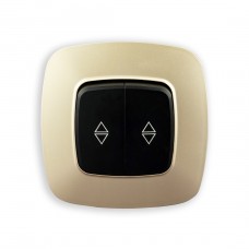 Выключатель проходной 2-клавишный черный-золото ELA – отличный выбор для Вашего дома!