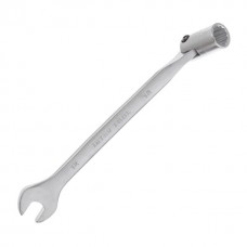 Ключ рожково-накидный шарнирный 12 мм, CrV, сатин-хром покрытие INTERTOOL XT-1412