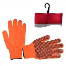 Перчатка б/п трикотаж с точечным покрытием PVC на ладони (оранжевая) INTERTOOL SP-0131