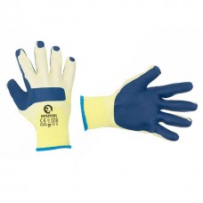 Перчатки рабочие стекольщика (каменщика) синие трикотажные с латексным покрытием INTERTOOL SP-0003
