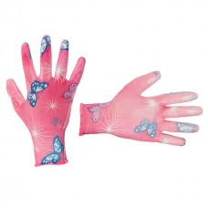 Перчатки садовые с полиуретановым покрытием 8 ,розовые INTERTOOL SP-0162
