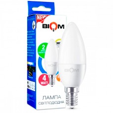 Світлодіодна лампа BIOM 4W E14 3000K C37 (Свічка) BT-549