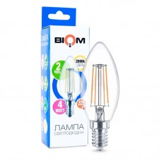 Филаментная лампа BIOM FL-305 4W E14 2800K C37 (Свеча)