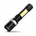 Ліхтарик Vargo VL657, 1LED + Бічне світіння COB, zoom, шнур USB, 150Х33ММ, алюміній