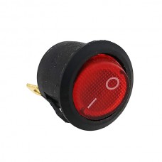 Кнопка АВаТар кругла 1-а 3 контакти червона з підсвічуванням 10А(при 220В)