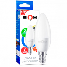 Світлодіодна лампа BIOM 7W E14 4500K C37 (Свічка) BT-570